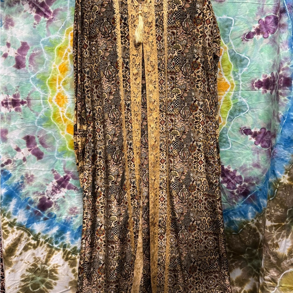 Vintage Bohemian Patterned hooded robe